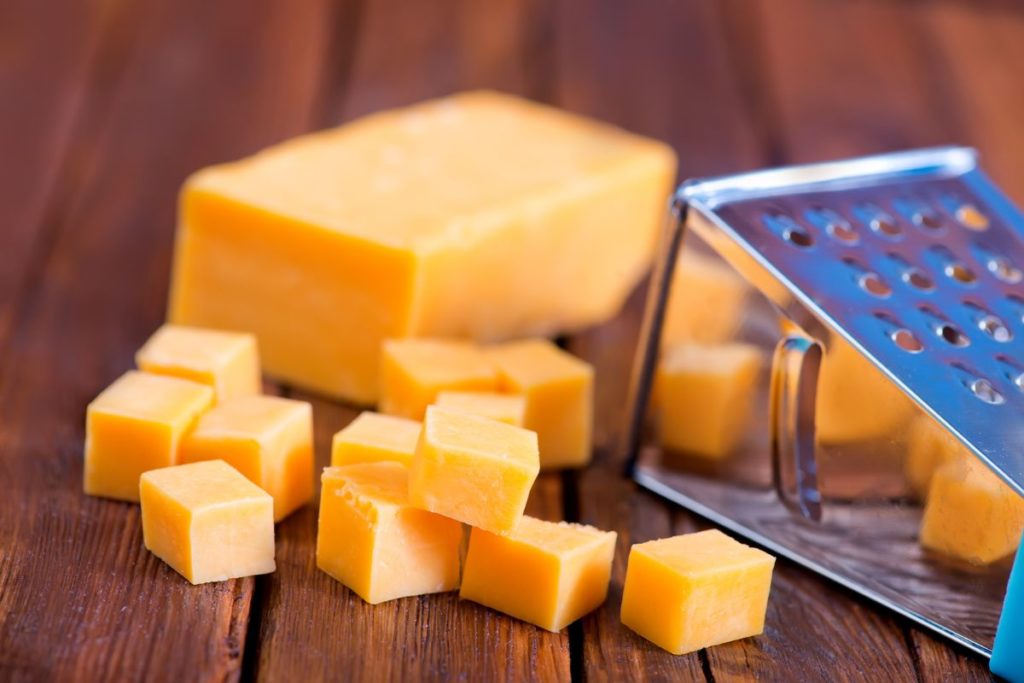 Cheddar cheese cube