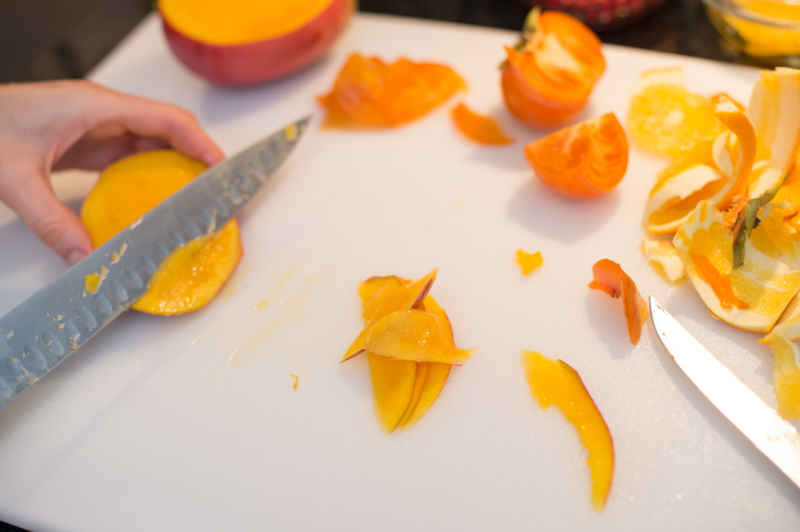 Sliced mango. 